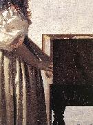 VERMEER VAN DELFT, Jan Lady Standing at a Virginal (detail) wer oil painting artist